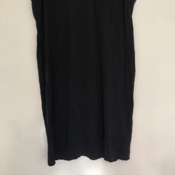 J. CREW Sleeveless Pocket Dress Solid Black V-Neck 100% Cotton Midi Tank Dress - Picture 5 of 12